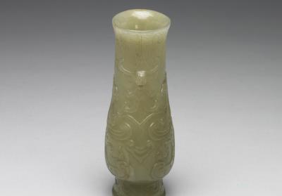 图片[2]-Jade vase with dragon and phoenix pattern, Qing dynasty (1644-1911)-China Archive